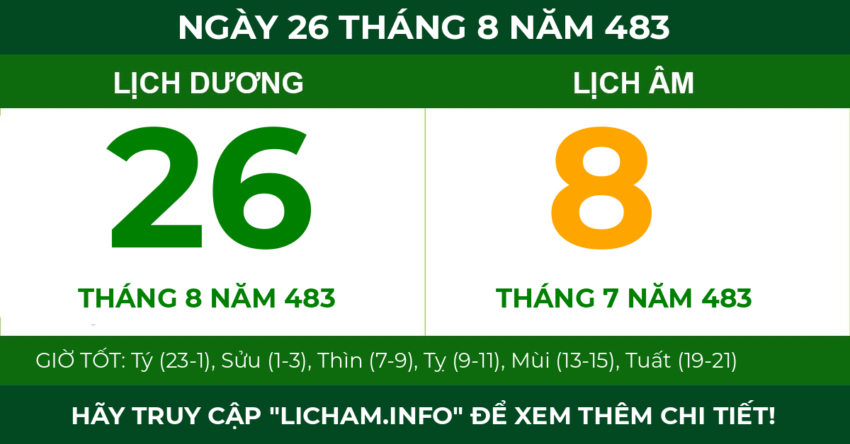 lịch âm ngày 26 tháng 8 năm 483