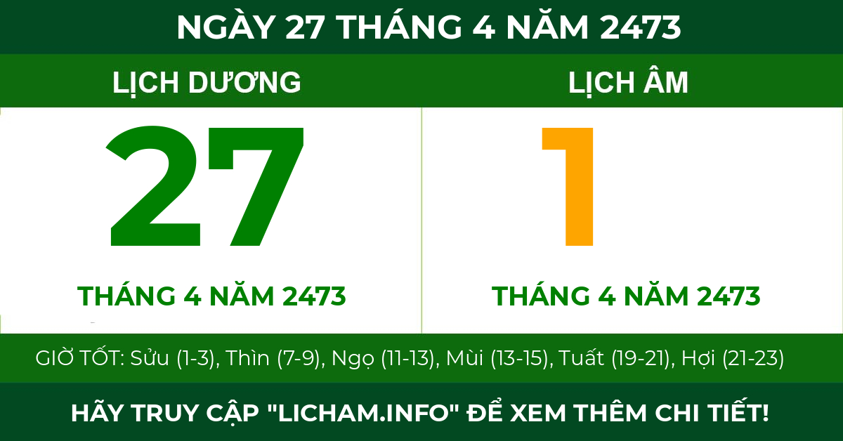 lịch âm ngày 27 tháng 4 năm 2473