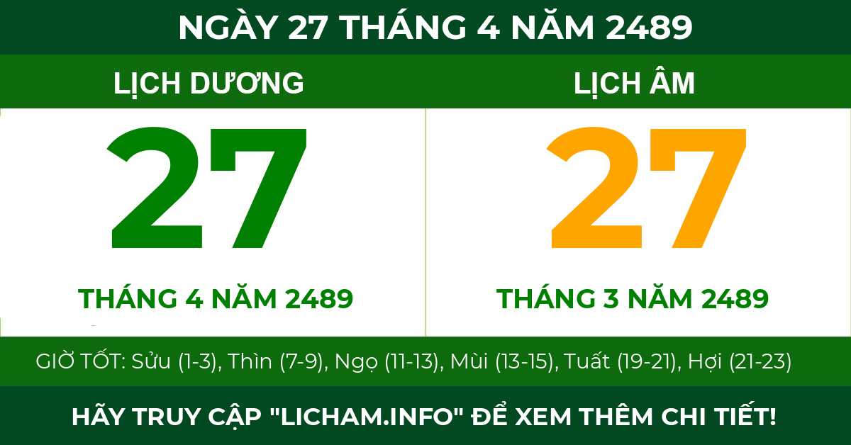 lịch âm ngày 27 tháng 4 năm 2489
