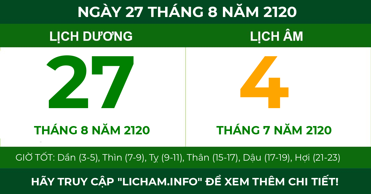 lịch âm ngày 27 tháng 8 năm 2120