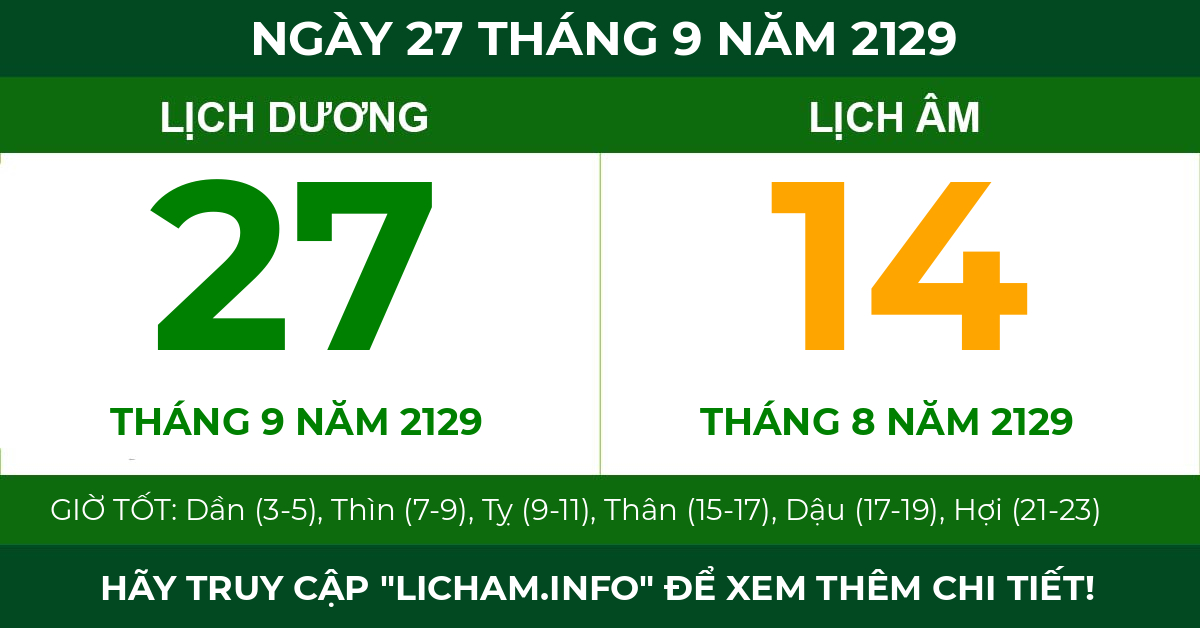 lịch âm ngày 27 tháng 9 năm 2129