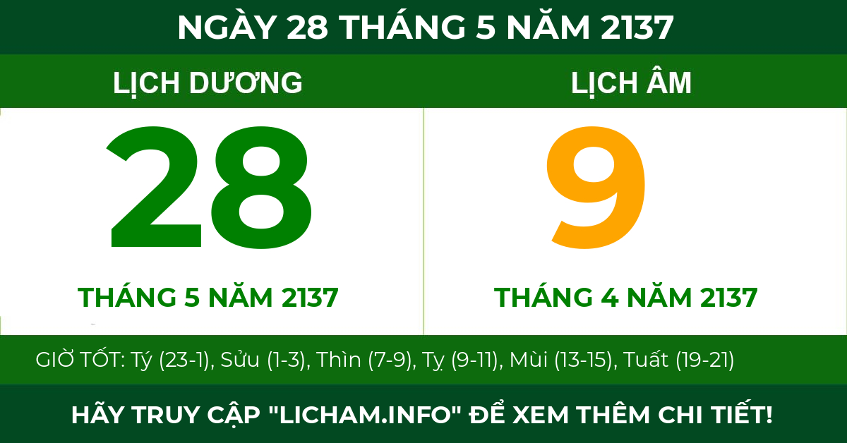 lịch âm ngày 28 tháng 5 năm 2137