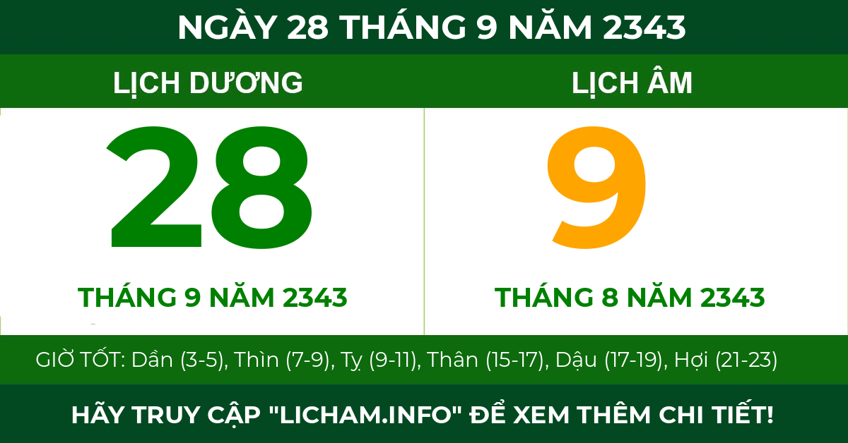 lịch âm ngày 28 tháng 9 năm 2343