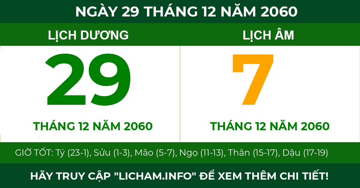 lịch âm ngày 29 tháng 12 năm 2060