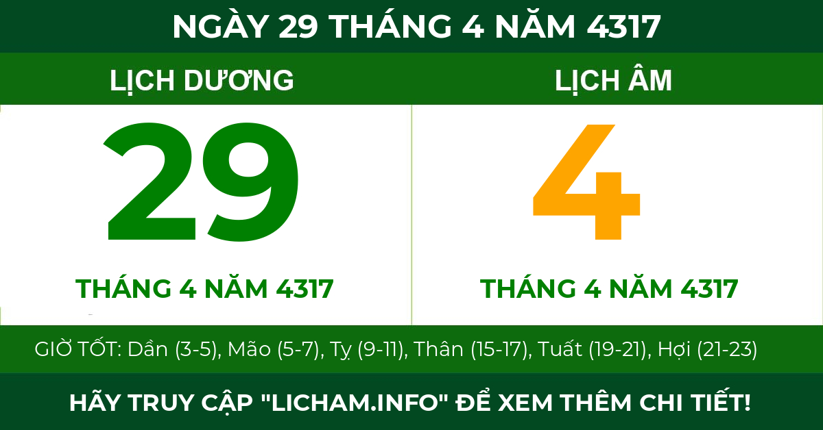 lịch âm ngày 29 tháng 4 năm 4317