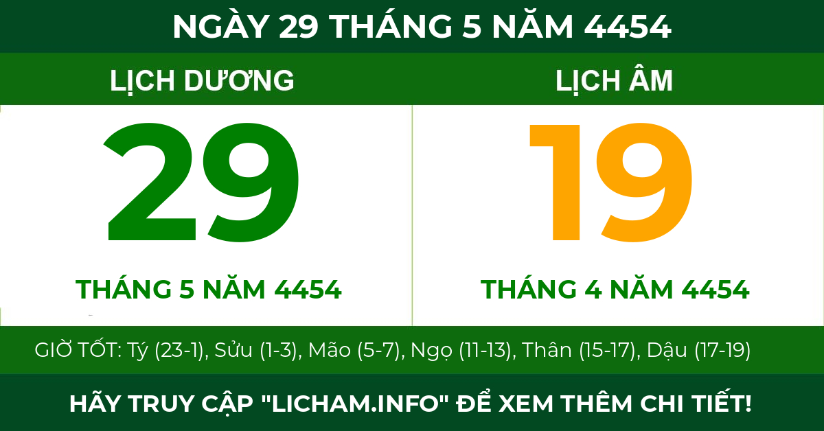 lịch âm ngày 29 tháng 5 năm 4454