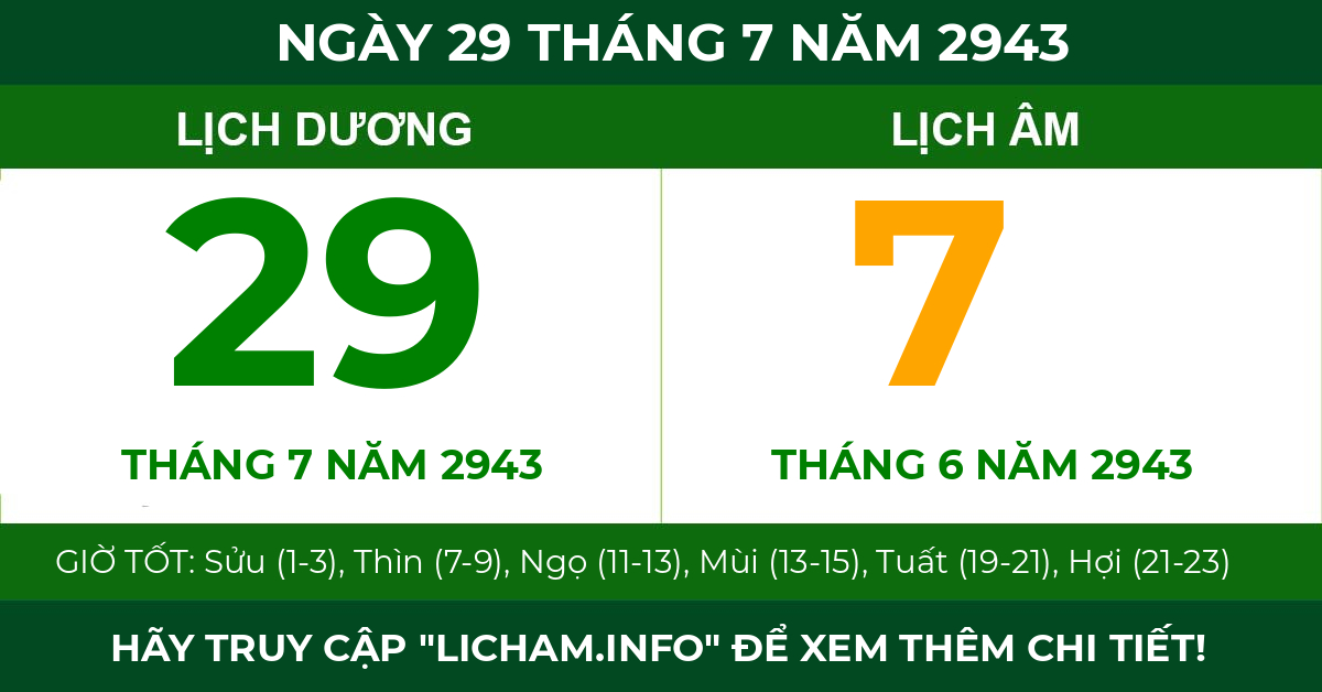 lịch âm ngày 29 tháng 7 năm 2943