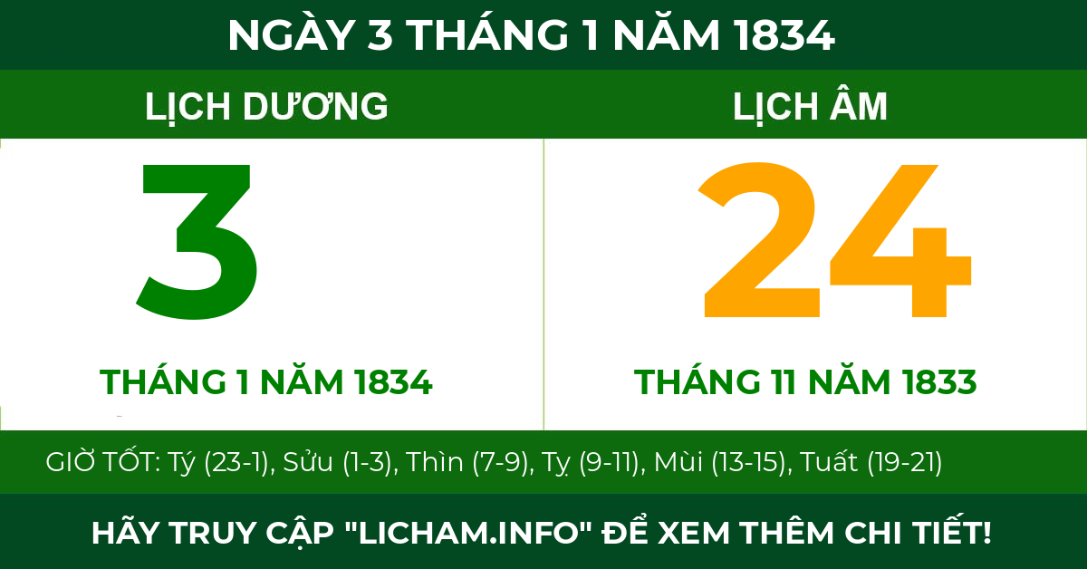 lịch âm ngày 3 tháng 1 năm 1834