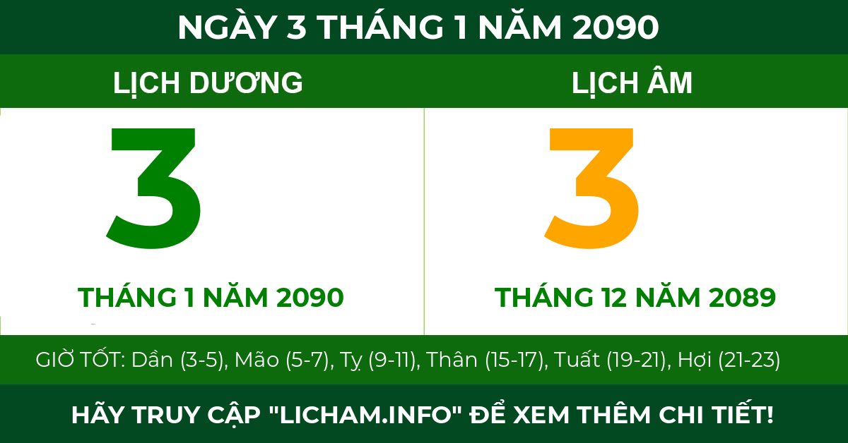 lịch âm ngày 3 tháng 1 năm 2090