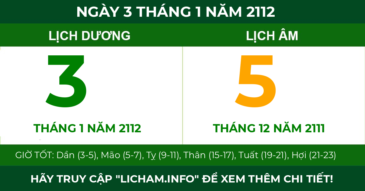lịch âm ngày 3 tháng 1 năm 2112