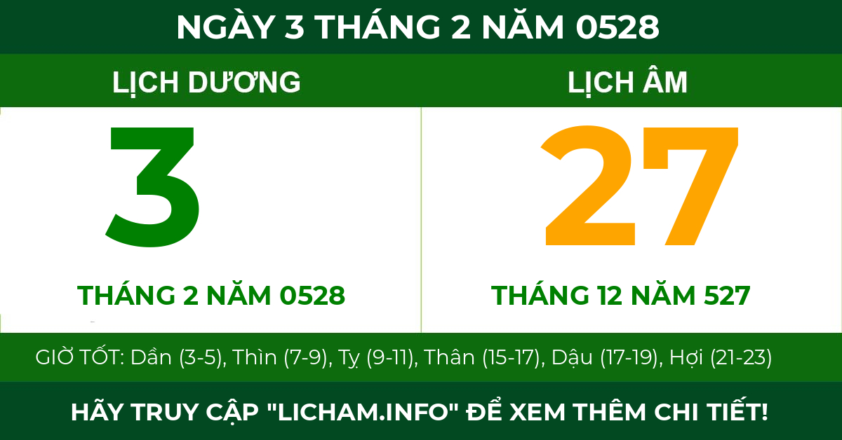 lịch âm ngày 3 tháng 2 năm 0528
