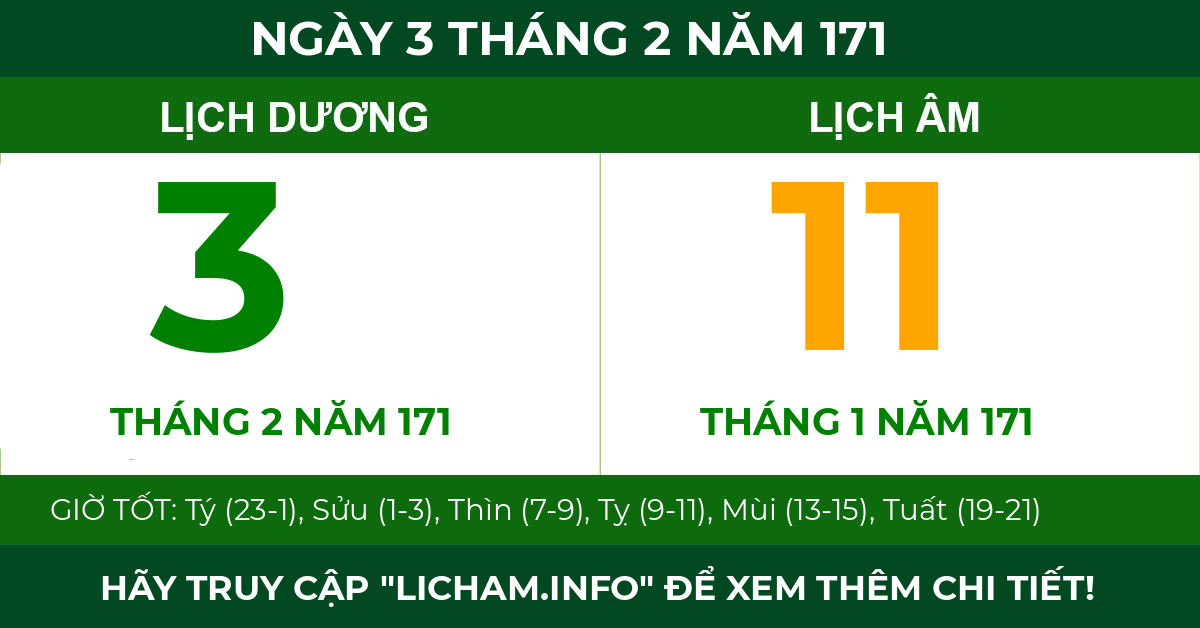 lịch âm ngày 3 tháng 2 năm 171