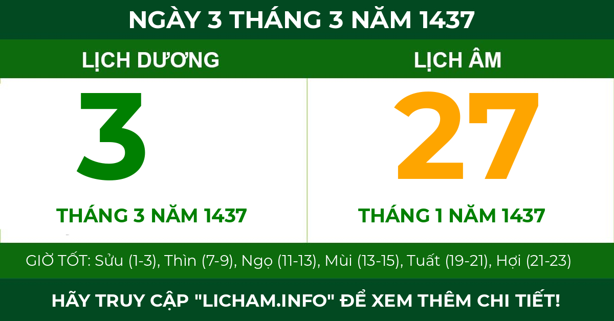 lịch âm ngày 3 tháng 3 năm 1437