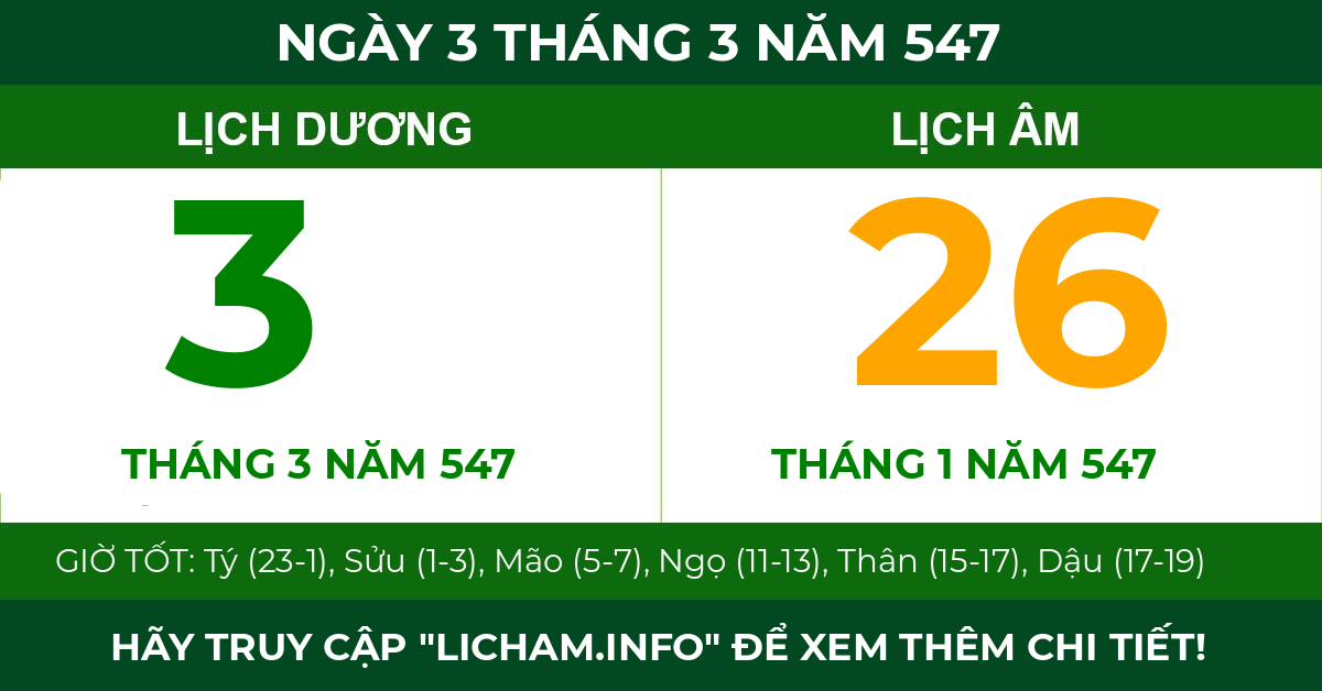 lịch âm ngày 3 tháng 3 năm 547