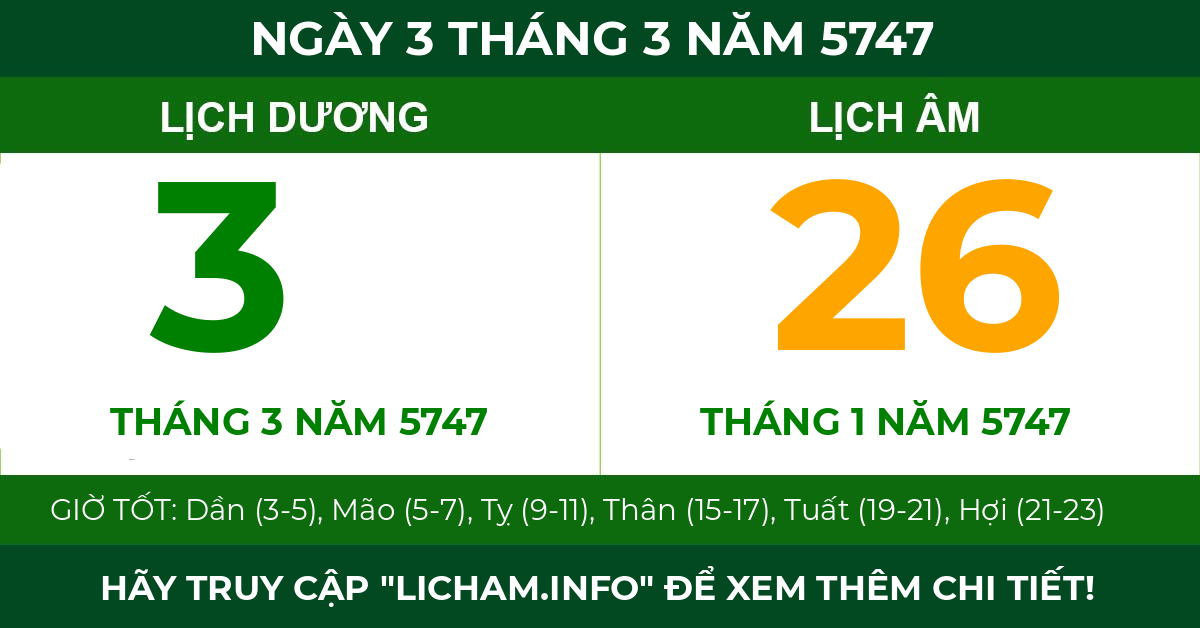 lịch âm ngày 3 tháng 3 năm 5747