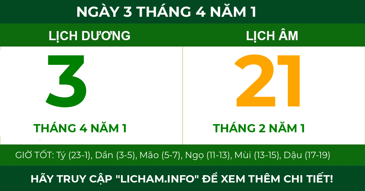 lịch âm ngày 3 tháng 4 năm 1