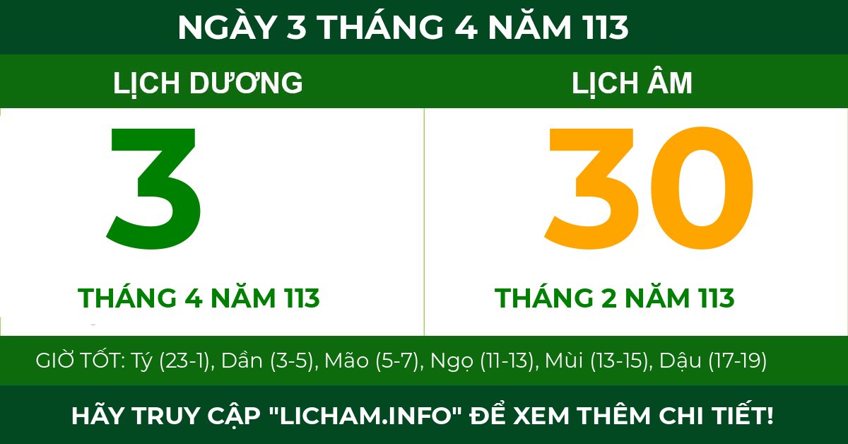 lịch âm ngày 3 tháng 4 năm 113