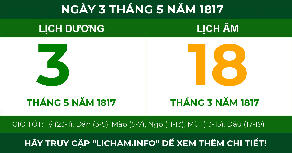 lịch âm ngày 3 tháng 5 năm 1817