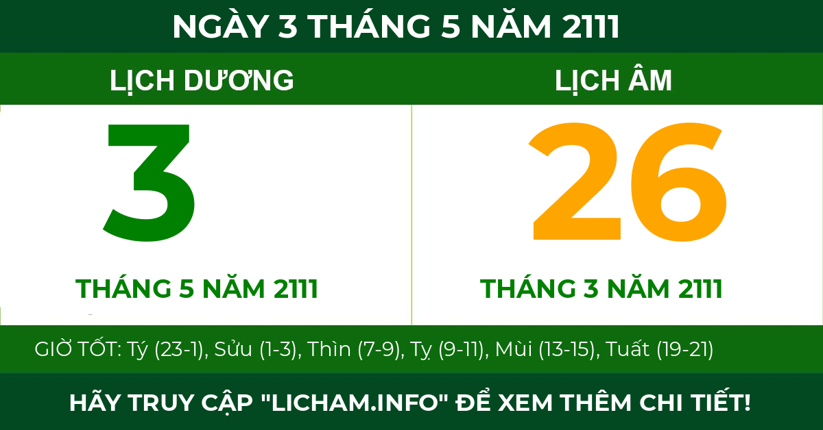 lịch âm ngày 3 tháng 5 năm 2111