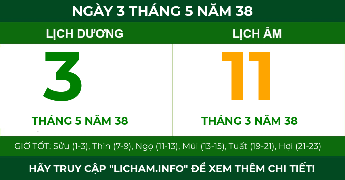 lịch âm ngày 3 tháng 5 năm 38