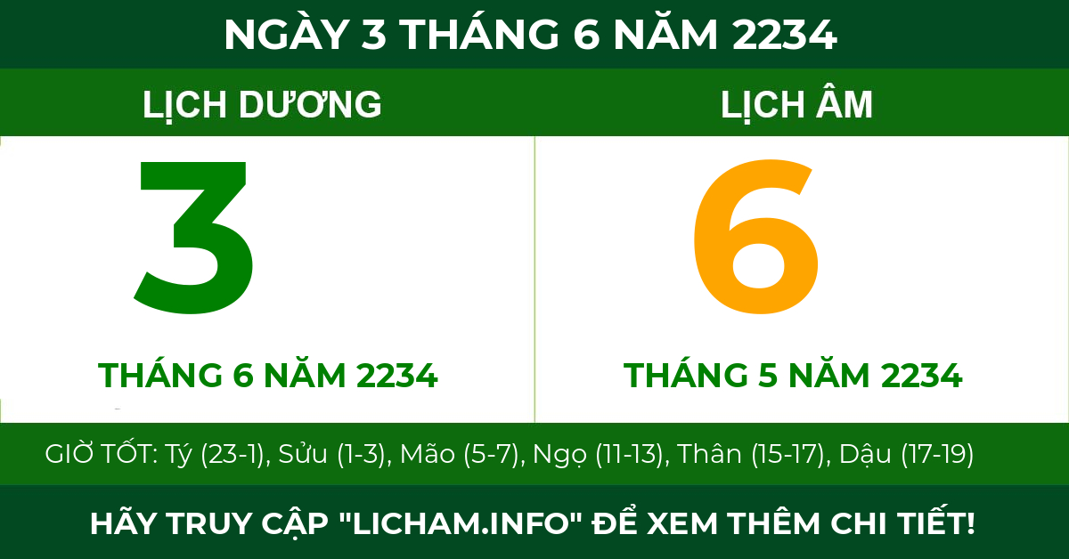 lịch âm ngày 3 tháng 6 năm 2234