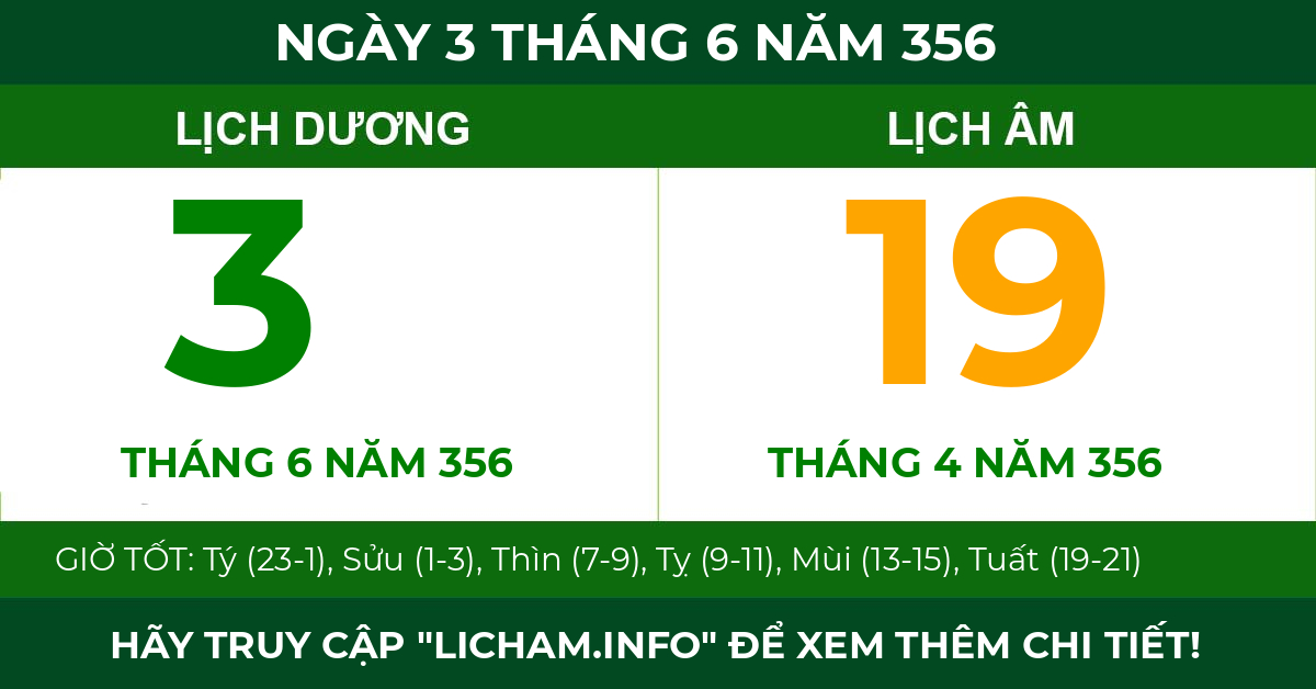 lịch âm ngày 3 tháng 6 năm 356