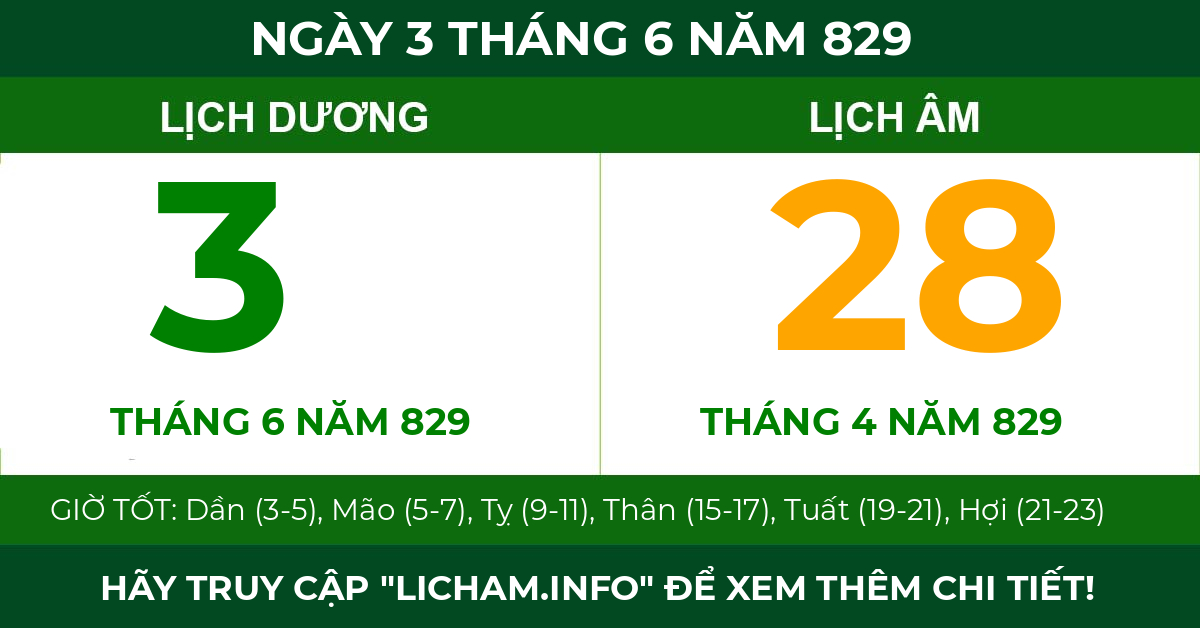 lịch âm ngày 3 tháng 6 năm 829