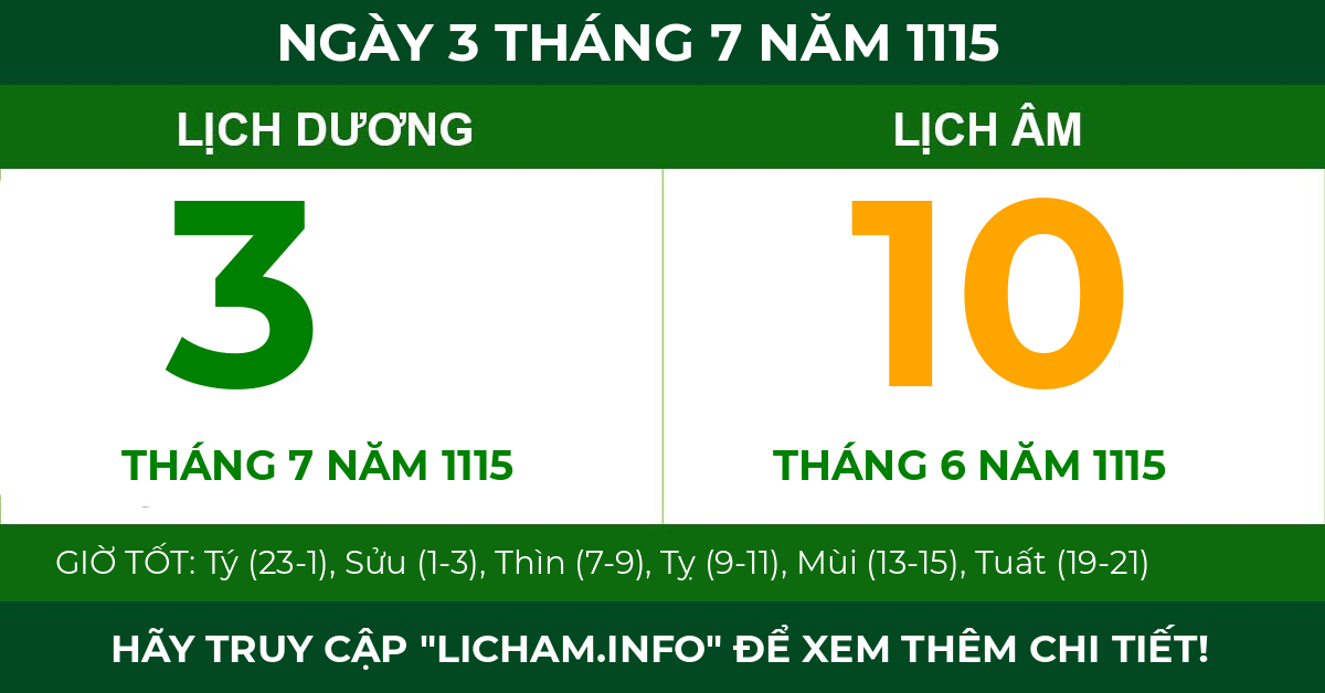 lịch âm ngày 3 tháng 7 năm 1115