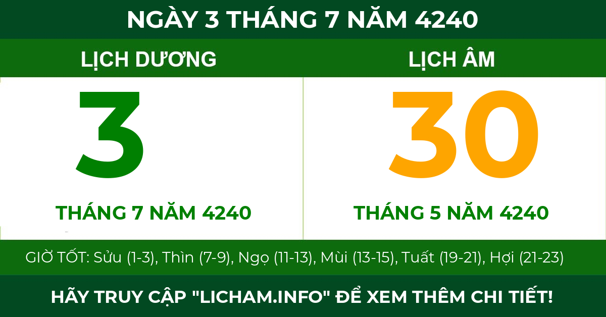 lịch âm ngày 3 tháng 7 năm 4240