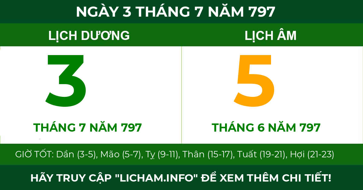 lịch âm ngày 3 tháng 7 năm 797
