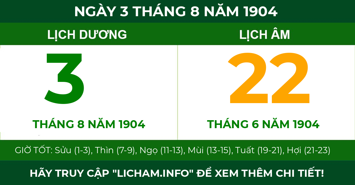 lịch âm ngày 3 tháng 8 năm 1904