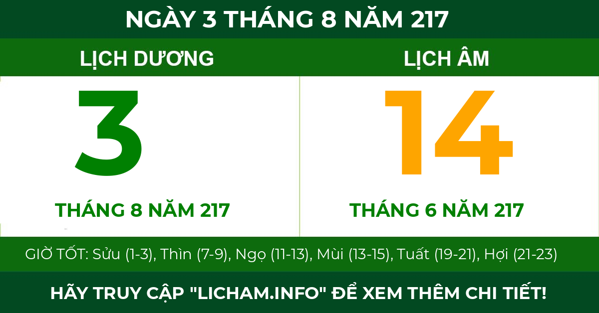 lịch âm ngày 3 tháng 8 năm 217