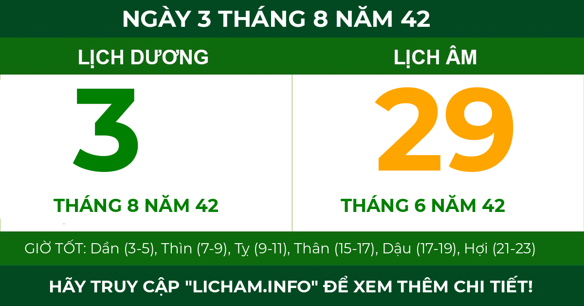 lịch âm ngày 3 tháng 8 năm 42