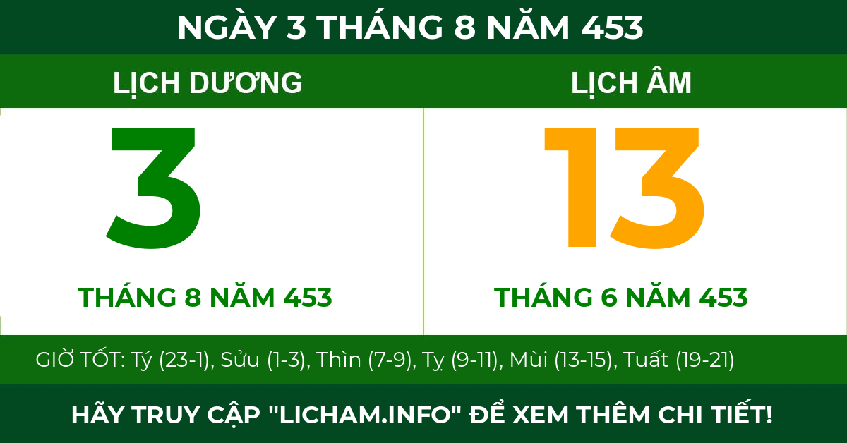 lịch âm ngày 3 tháng 8 năm 453