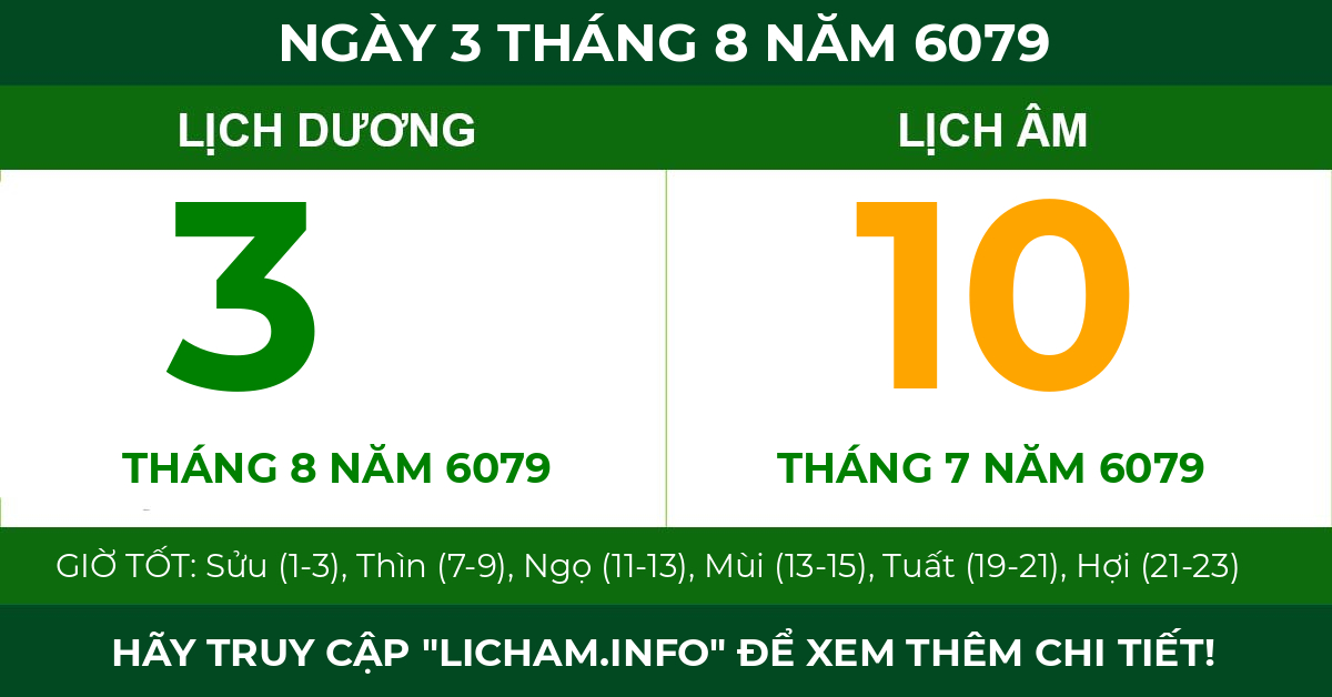 lịch âm ngày 3 tháng 8 năm 6079