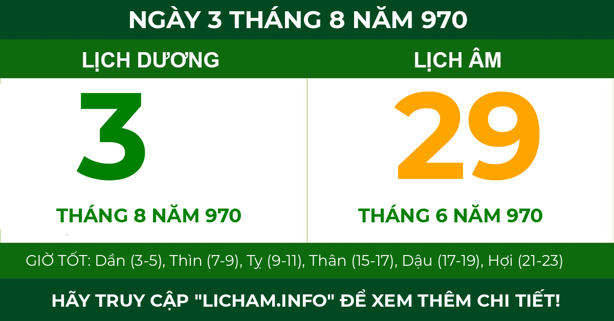 lịch âm ngày 3 tháng 8 năm 970