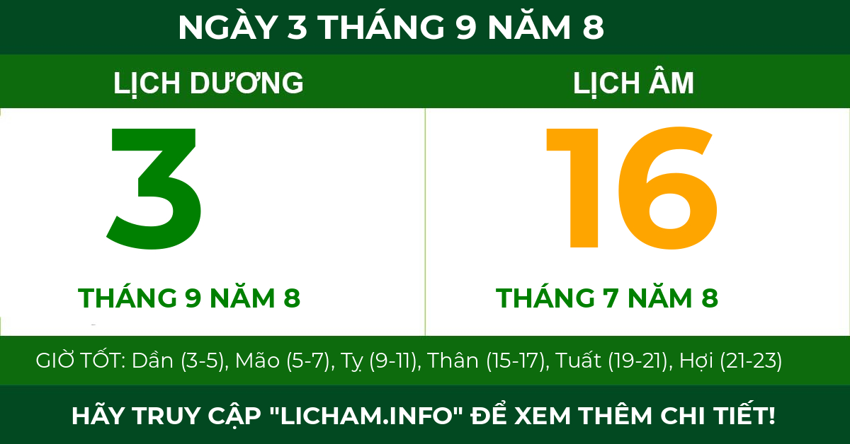 lịch âm ngày 3 tháng 9 năm 8