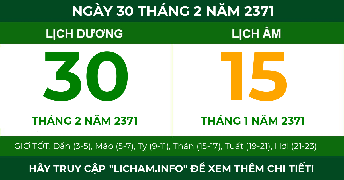 lịch âm ngày 30 tháng 2 năm 2371