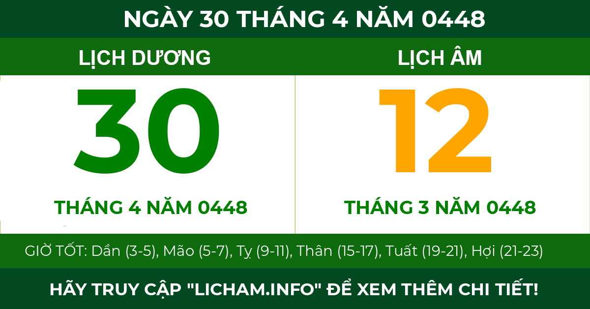 lịch âm ngày 30 tháng 4 năm 0448