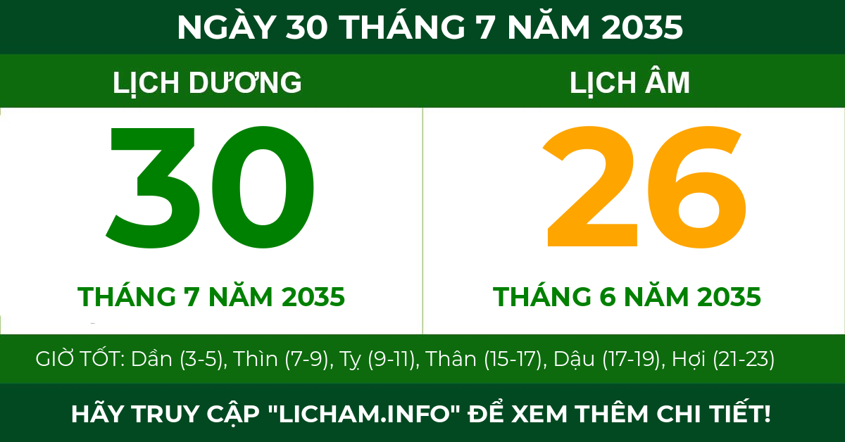 lịch âm ngày 30 tháng 7 năm 2035