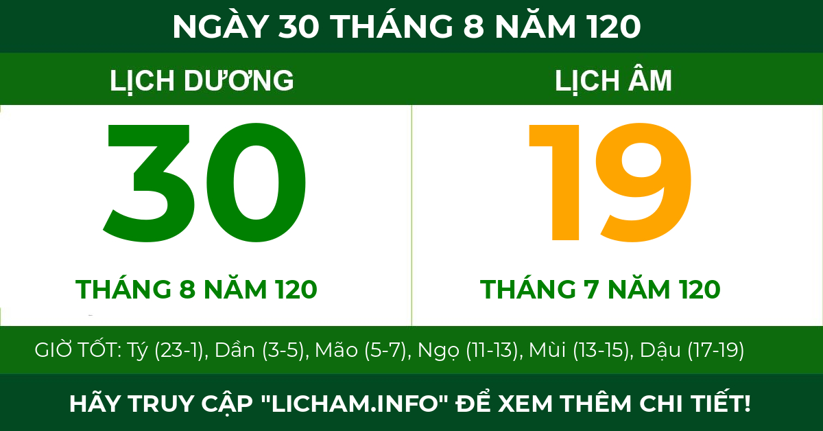 lịch âm ngày 30 tháng 8 năm 120