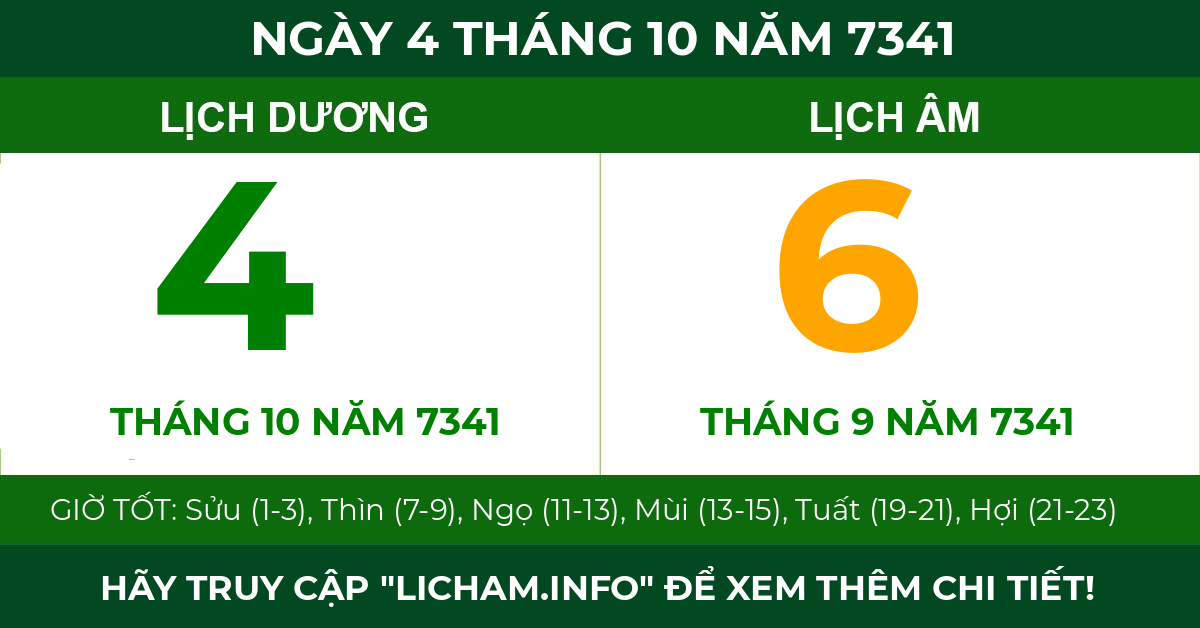 lịch âm ngày 4 tháng 10 năm 7341