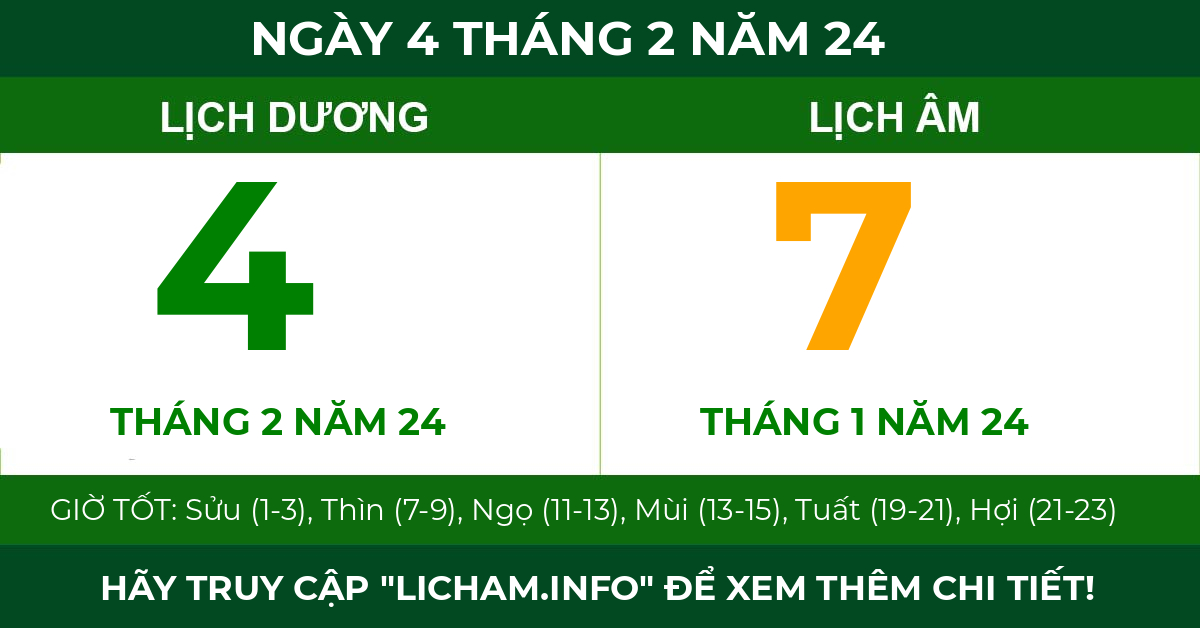 lịch âm ngày 4 tháng 2 năm 24