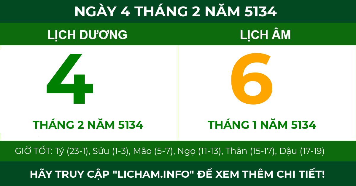 lịch âm ngày 4 tháng 2 năm 5134