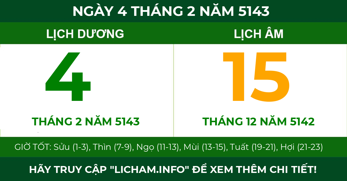 lịch âm ngày 4 tháng 2 năm 5143