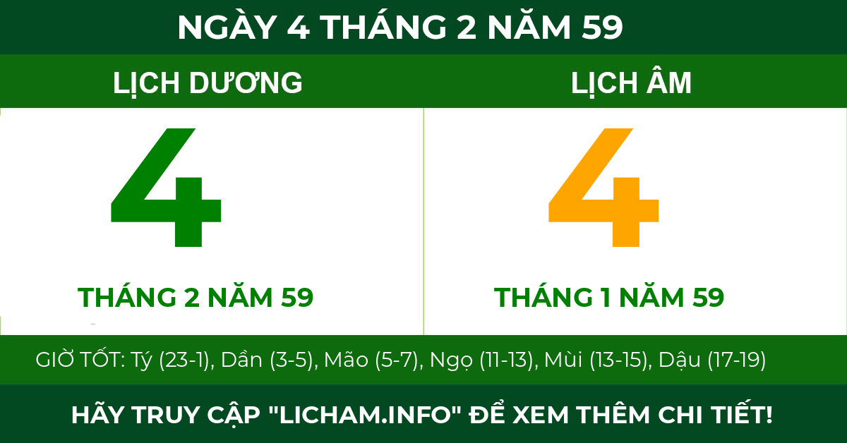 lịch âm ngày 4 tháng 2 năm 59