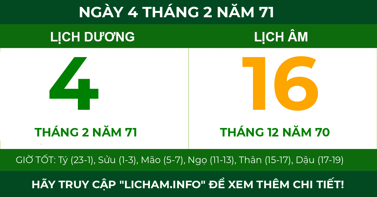 lịch âm ngày 4 tháng 2 năm 71