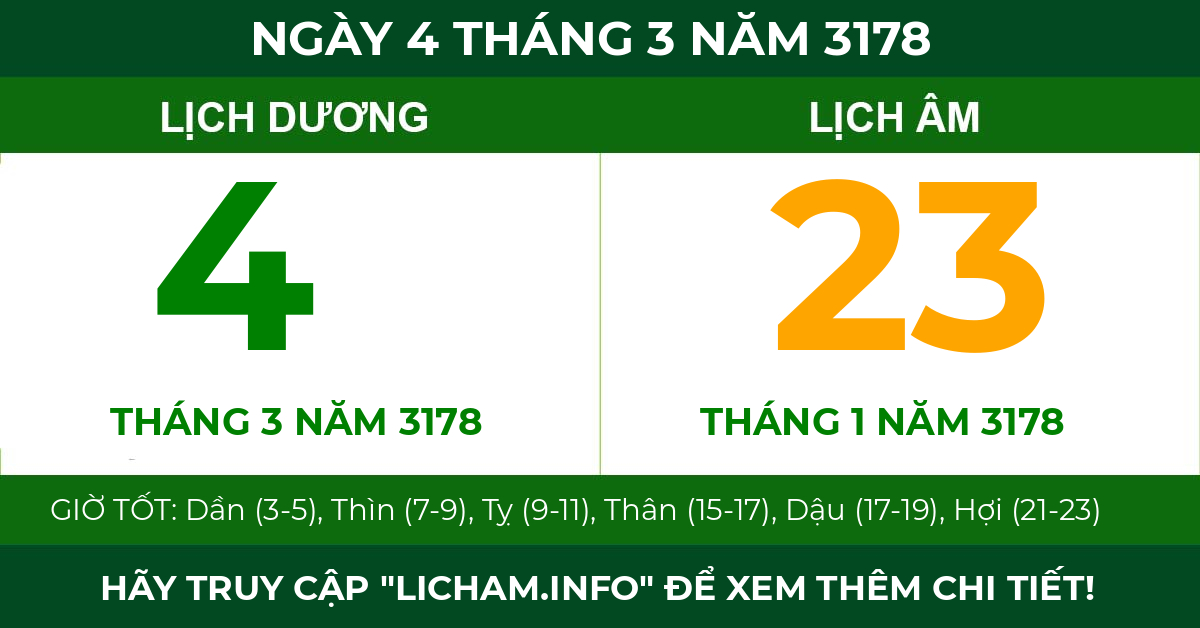 lịch âm ngày 4 tháng 3 năm 3178