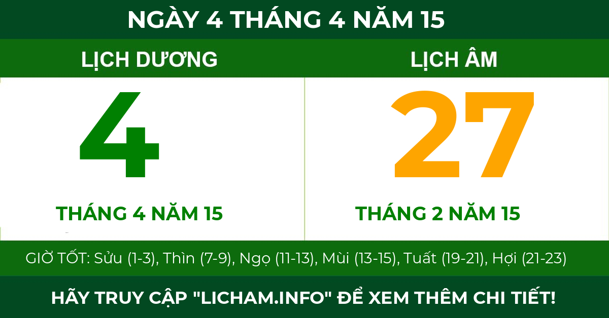 lịch âm ngày 4 tháng 4 năm 15
