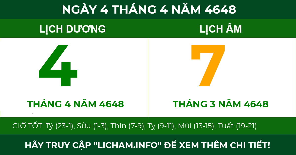 lịch âm ngày 4 tháng 4 năm 4648